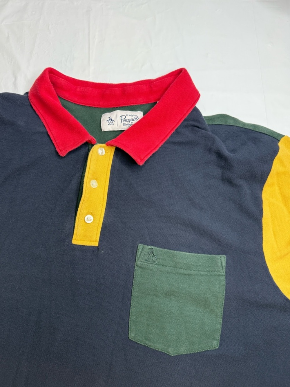 Original Penguin Polo Shirt Mens 3XLT Colorblock Retro Big Tall Casual